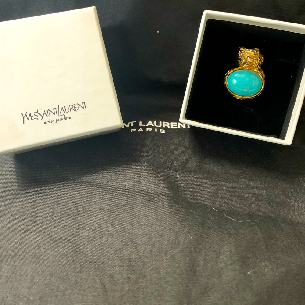 AUTHENTIC YSL Artsy Ring in Turquoise